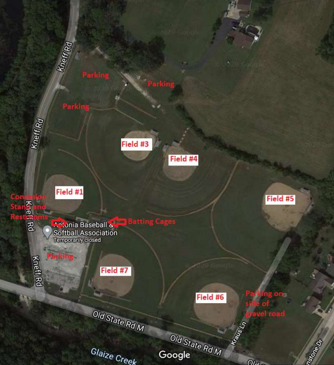 Antonia Baseball and Softball Association > About > Field Map